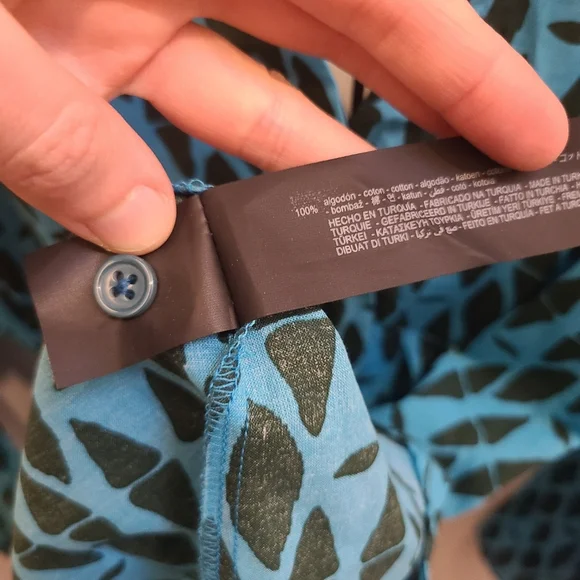 NWT Zara 100% Cotton "The Reese Dress" in Blue Geo Print - Size M - Picture 10 of 14